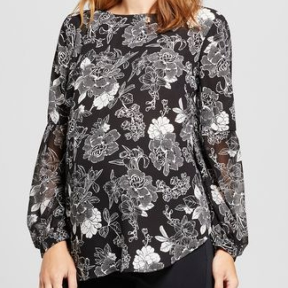 New ISABEL MATERNITY Printed Long Sleeve Blouse - Picture 7 of 8